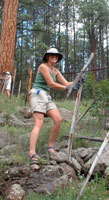 Girl at fence photo